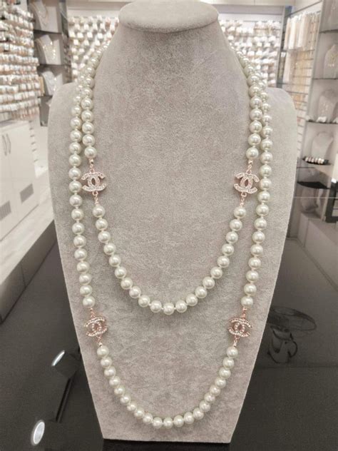 chanel pearl crush white|chanel coco mark necklace.